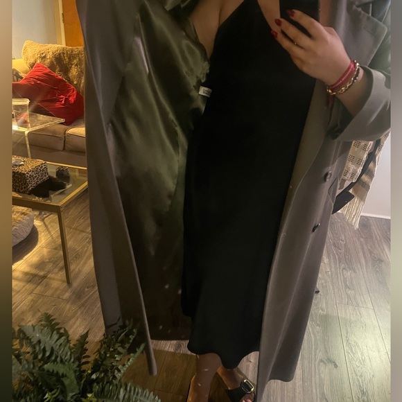 100% Wool Trench Coat - Olive Green Gorgeous Vintage - Picture 12 of 16